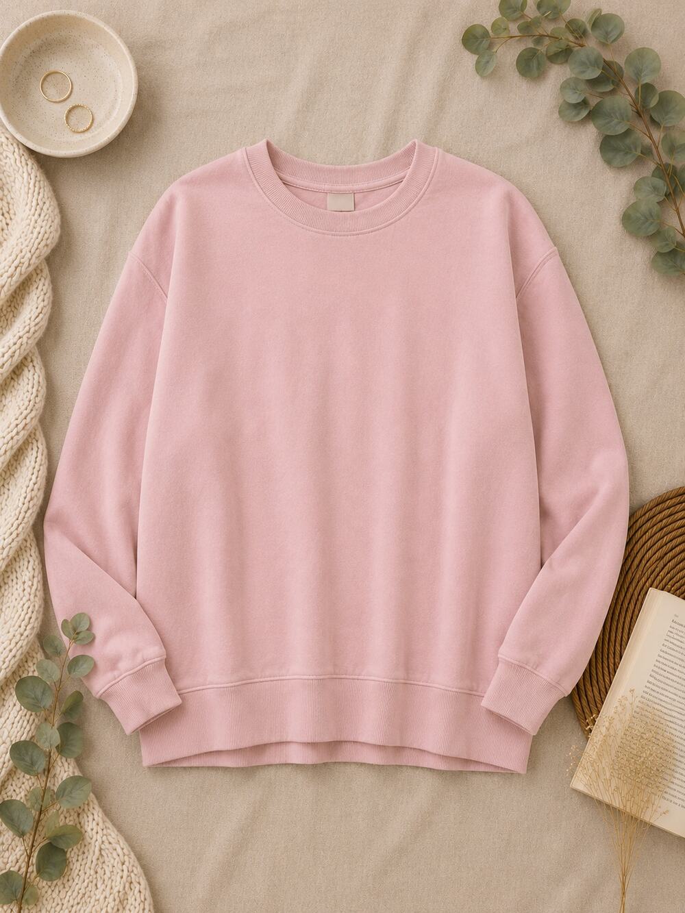 Tna Aritzia Pink Oversized Crewneck Sweatshirt Fleece Pullover Athleisure SZ 2 M